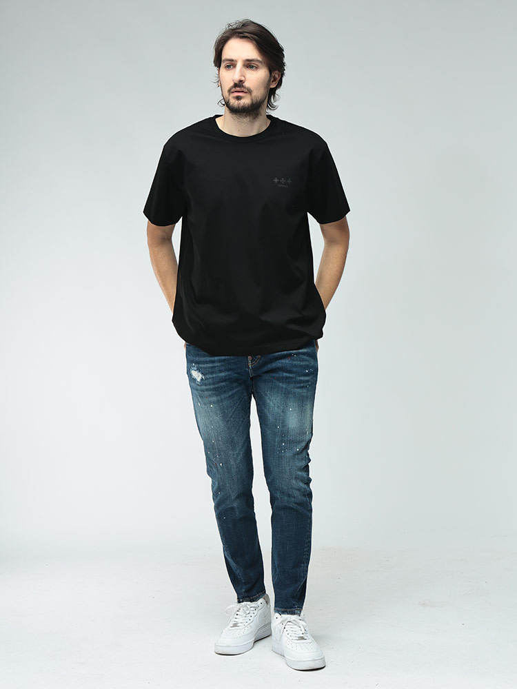 tatras タトラス　胸ロゴ　tシャツ ブラック　立体ロゴ TATRAS（タトラス） メンズ Tシャツ 半袖 TRORESTE6コットン100