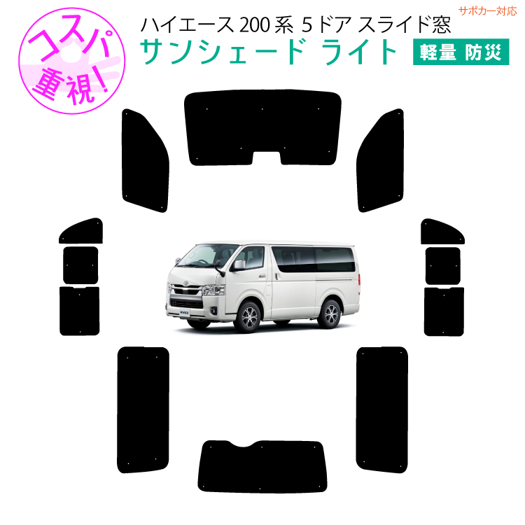楽天市場】車用リア リアサイドサンシェード トヨタ ハイエース