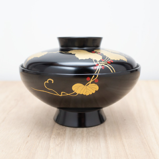 吸い物椀 吸物椀 蓋付き 吸物碗 漆塗り 木製 日本製 木 蒔絵 金 黒 赤 