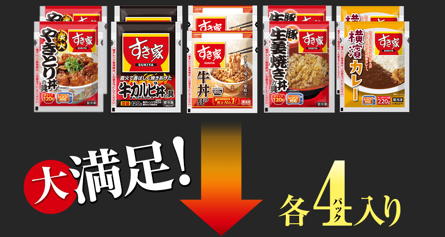 すき家 食べ比べセット5種20食 倍