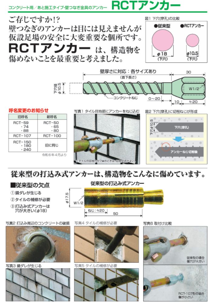 �v���[�g�A���J�[ RCT�A���J�[ RCT-80 ���Ǝ{�H�^�C�v 50��/���y�[���Z�� ���� ���� �ǌq�� �ǂȂ� �A���J�[ RC �R���N���[�g�z �֘A�摜1