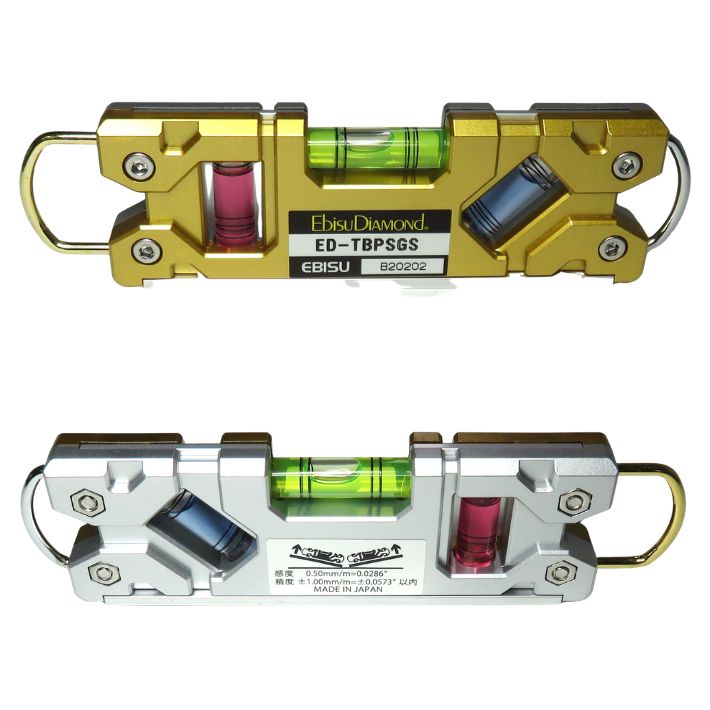 エビス 水平器 鳶 トビレベル・プロ ED-TBPSGS ゴールド&シルバー【足場組立 単管 マグネット 磁石】 関連画像1