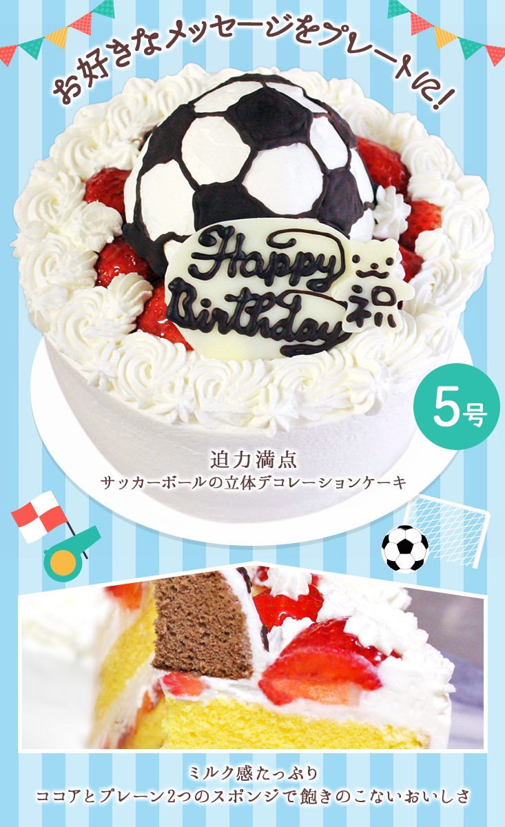 誕生日ケーキ バースデーケーキ サッカーボールの立体デコレーションケーキ 5号 プレゼント ギフト お取り寄せ Bs53 アイス スイーツ専門店 善左エ門 通販 Yahoo ショッピング