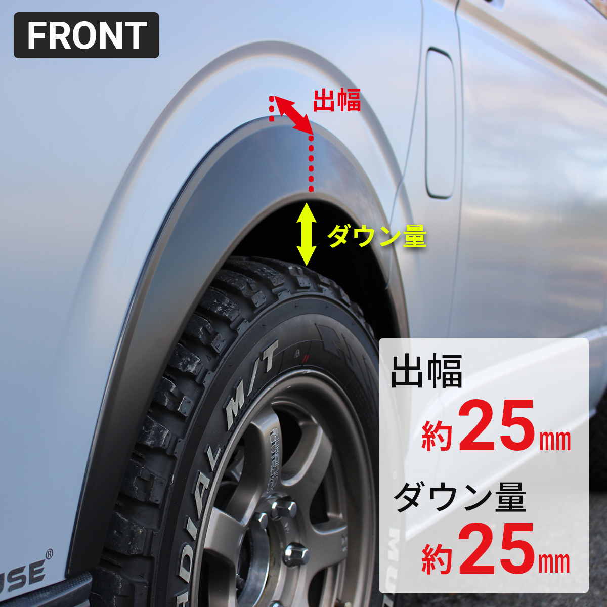 ハイエース　オーバーフェンダー　未塗装