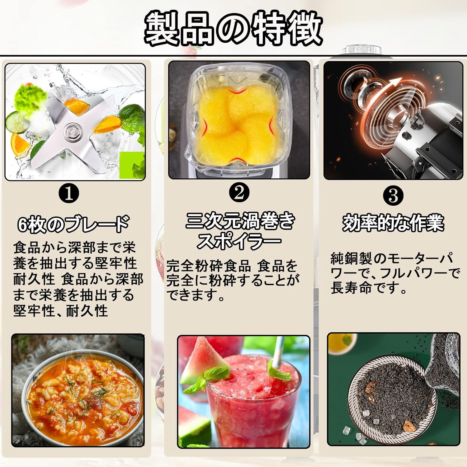 ミキサー 業務用 家庭用 スムージー ジューサー ブレンダー 多機能 2L