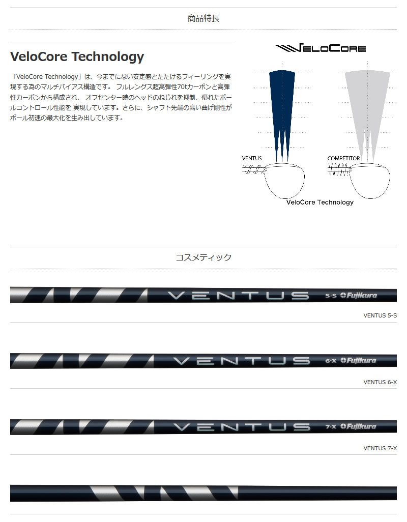 当店で組立 コブラ スリーブ付きシャフト Fujikura フジクラ VENTUS