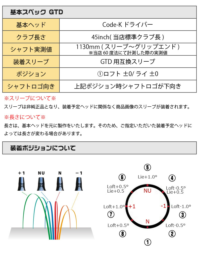 当店で組立 GTD スリーブ付きシャフト グラファイトデザイン TOUR AD