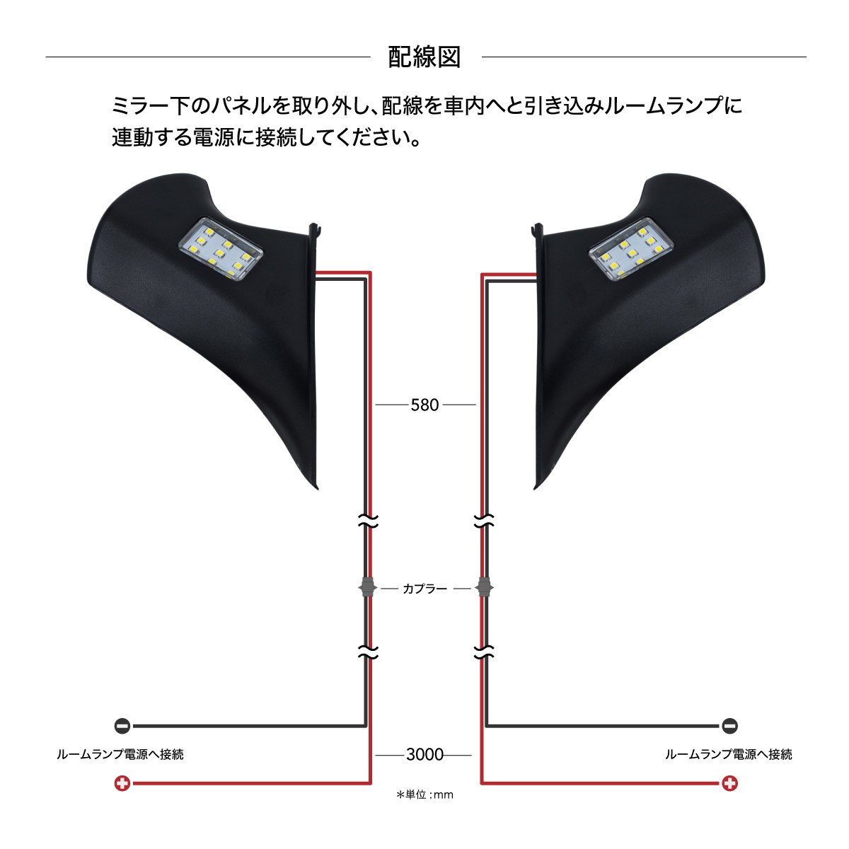 トヨタ C-HR パーツ ドアミラー LEDウェルカムランプ 高輝度 SMD 純白