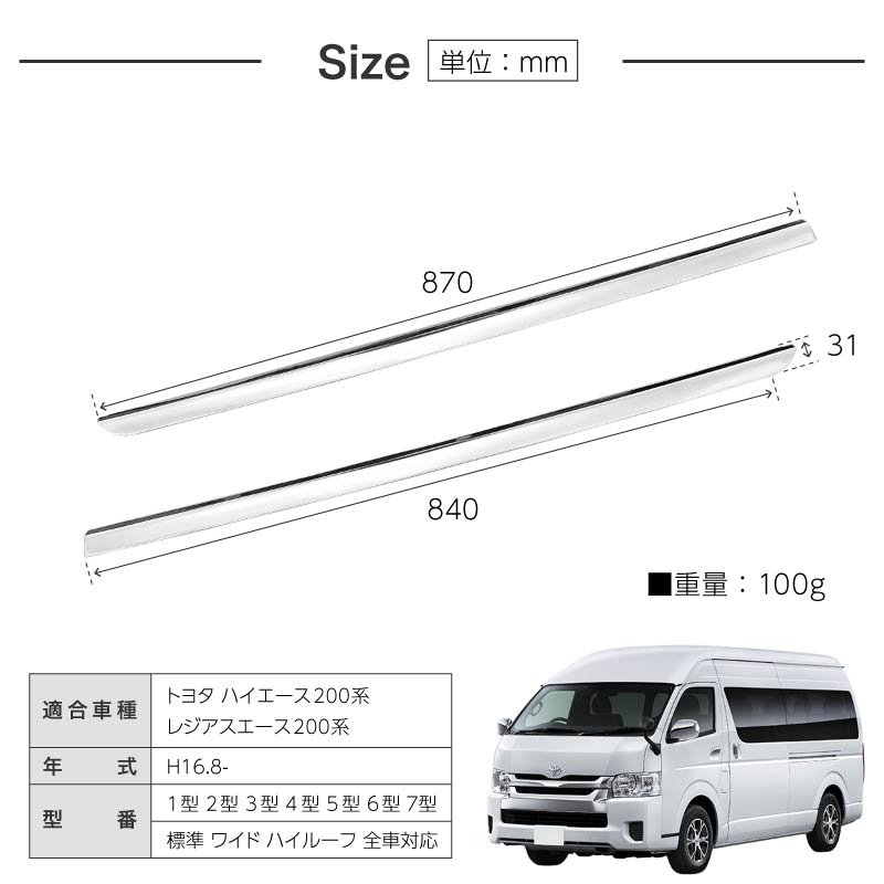 ハイエース 200系 メッキ ウェザーストリップ カバー 標準 ワイド ウィンドウモール サイドドアモール 【送料無料】 : 4686 : Kross  Link - 通販 - Yahoo!ショッピング