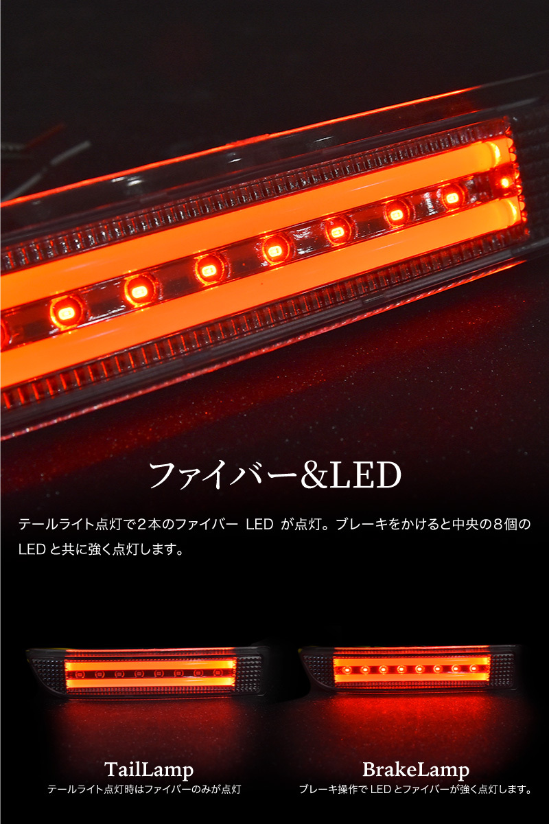 エスティマ 50系 リフレクターランプ 2連 ファイバー内臓 高輝度 SMD