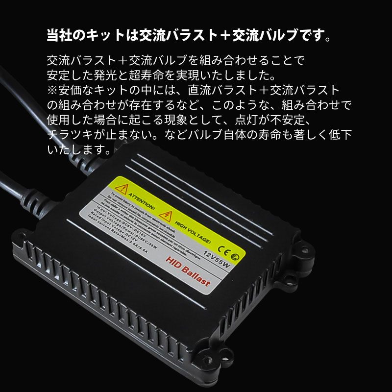 HIDキット 55W フルキット バラスト バーナー 1年保証付 H1 H3 H3C H4