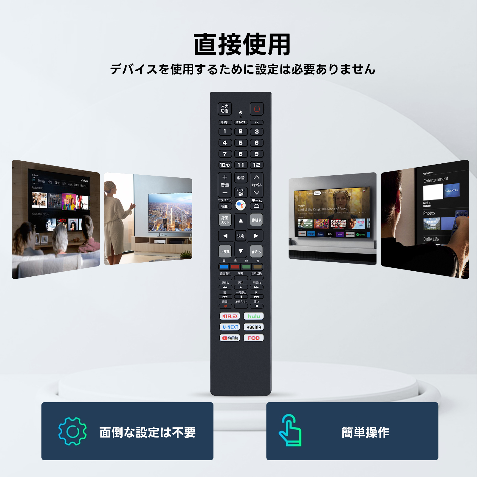 AVTVA RC610JJR4 TCL テレビリモコン スマートテレビ 音声機能付き TCL