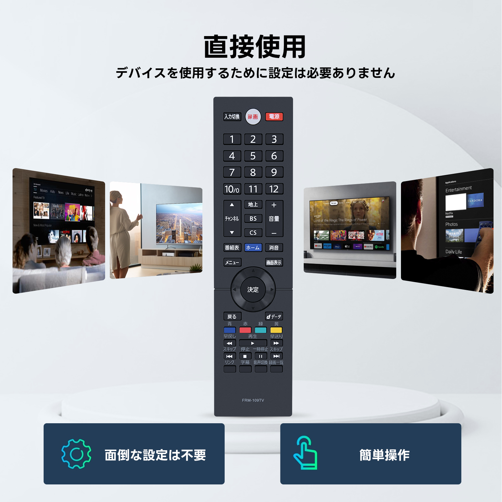 AVTVA FRM-109TV (NH703JP) FUNAI 用の テレビリモコン FL-43U3040 FL