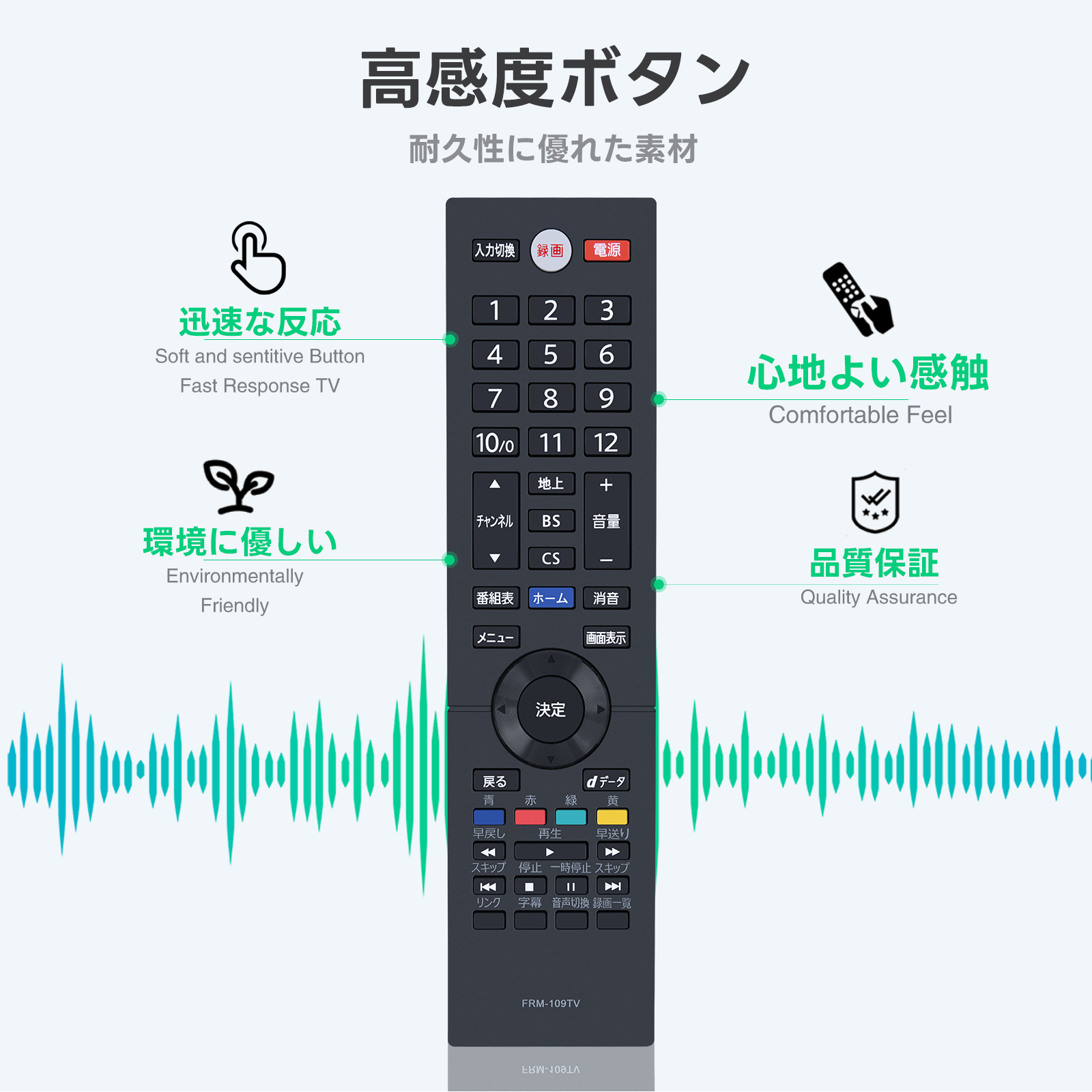 AVTVA FRM-109TV (NH703JP) FUNAI 用の テレビリモコン FL-43U3040 FL
