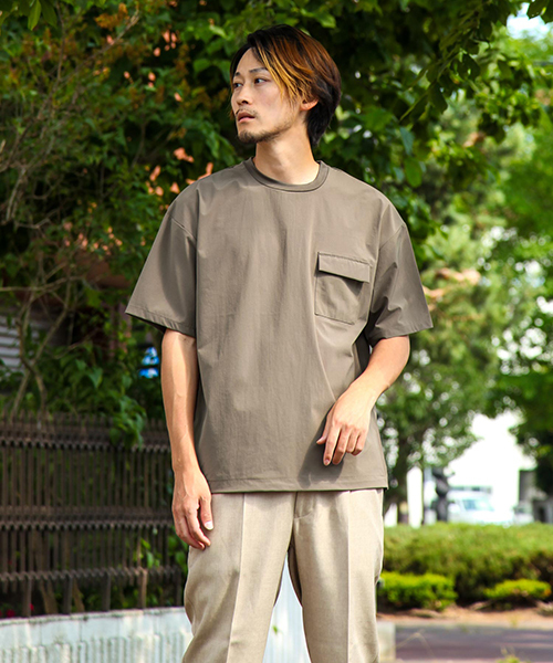 Tシャツ メンズ 半袖 半袖Tシャツ 撥水 プルオーバー ドローコード 