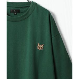 Tシャツ メンズ 半袖 ワンポイント ロゴ刺繍 動物 アニマル 犬 猫 クマ ファッション (141...