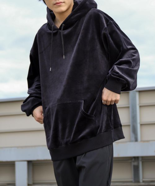 プルオーバーパーカー メンズ パーカー プルパーカー ファーベロア  