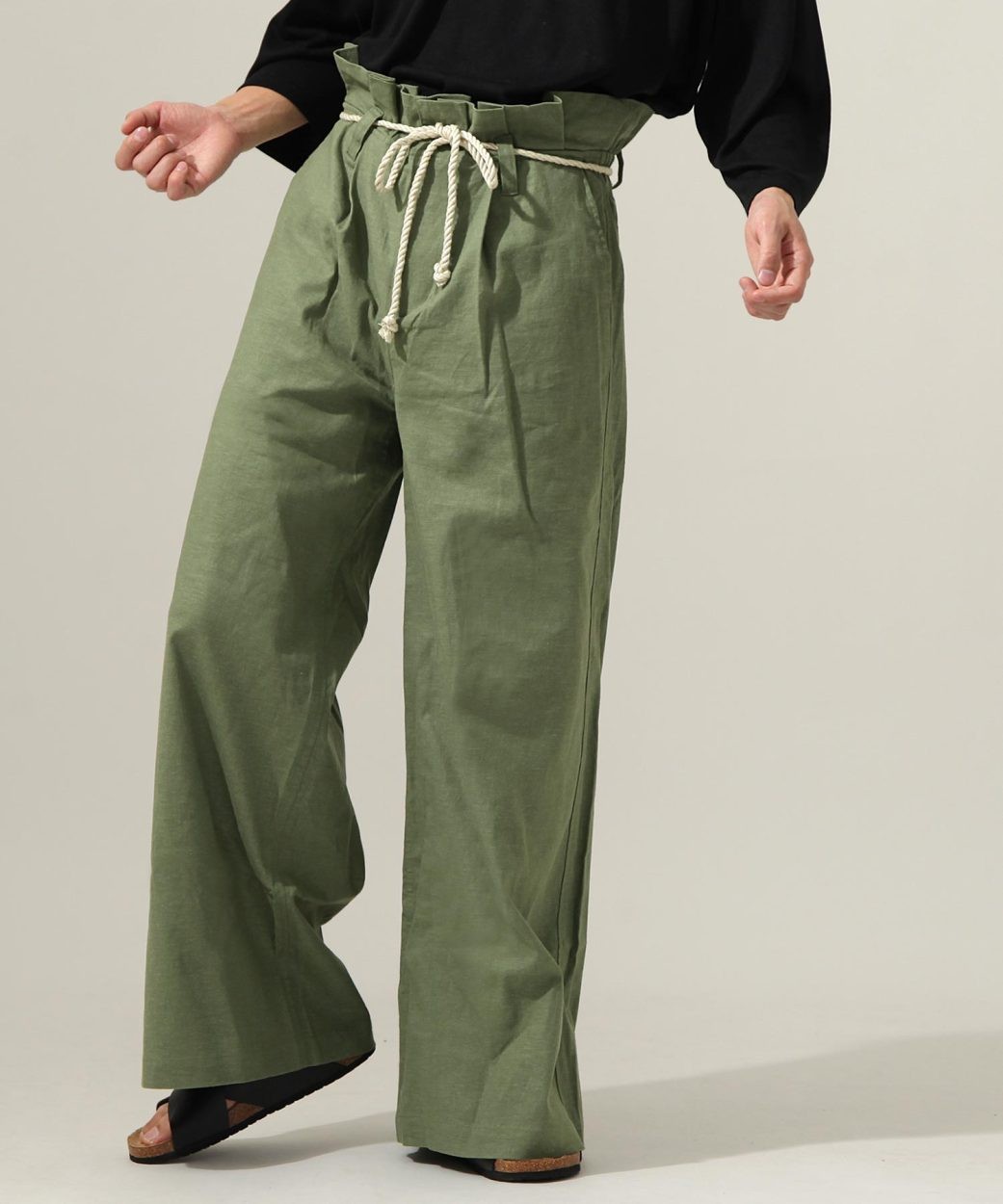 ジップファイブ パンツ メンズ ワイドパンツ ルーズパンツ ロングパンツ リネン 麻 無地 ハイウエスト 005 13yz Zip 通販 Paypayモール