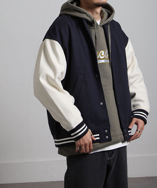 スタジャン メンズ スタジアムジャケット スタジアムジャンパー ライトアウター ウールライク ストリート スポーティ ファッション 34yz Zip 通販 Paypayモール スタジャン メンズ スタジアムジャケット スタジアムジャンパー ライトアウター ウールライク ストリート スポーティ ファッション 34yz Zip 通販 Paypayモール