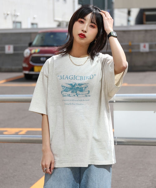 Tシャツ メンズ 半袖 半袖Tシャツ プリント 古着風 レトロ クルー 