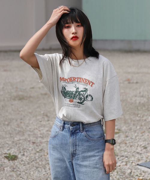 Tシャツ メンズ 半袖 半袖Tシャツ プリント 古着風 レトロ クルー