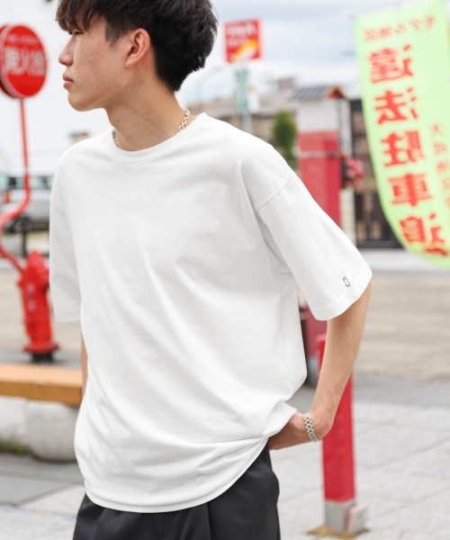 Tシャツ メンズ 半袖Tシャツ 半袖 無地 ワンポイント ビッグシルエット クルーネック ユニセックス ファッション (22012-11gz)＃｜zip｜02