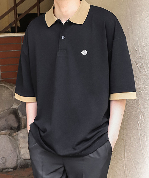 ポロシャツ メンズ ゴルフウェア 半袖 シャツ ロゴ刺繍 ワンポイント ビッグシルエット 大きめサイズ ファッション (22026-11gz) ＃