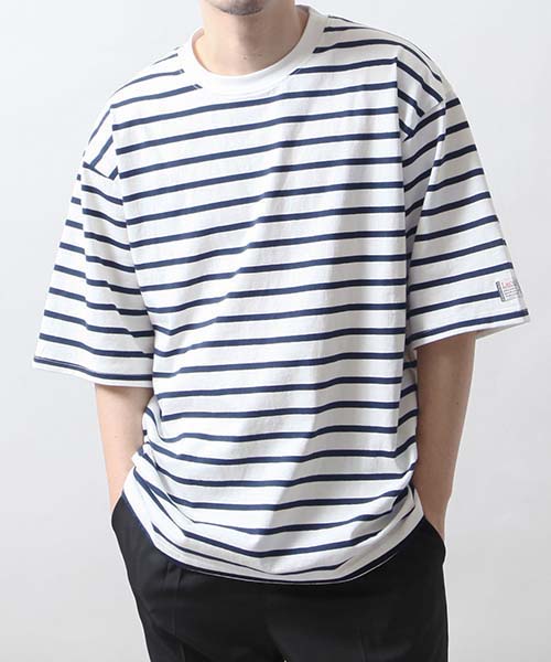 Tシャツ メンズ ボーダー 半袖 クルーネック シンプル ベーシック 縞々 ファッション (23005-11gz) ＃｜zip｜03