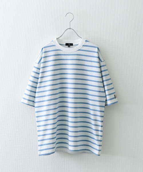 Tシャツ メンズ ボーダー 半袖 クルーネック シンプル ベーシック 縞々 ファッション (23005-11gz) ＃｜zip｜04