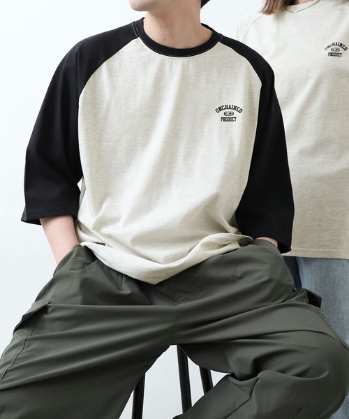 Tシャツ メンズ カットソー 7分袖 ワンポイント ロゴプリント クルーネック ファッション (23021-11gz) ＃