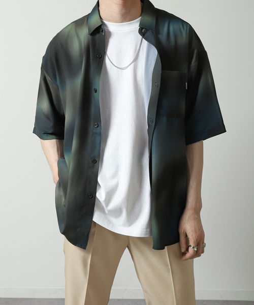 シャツ メンズ カジュアルシャツ レギュラーカラー 半袖 シンプル ファッション (24223) ＃｜zip｜05
