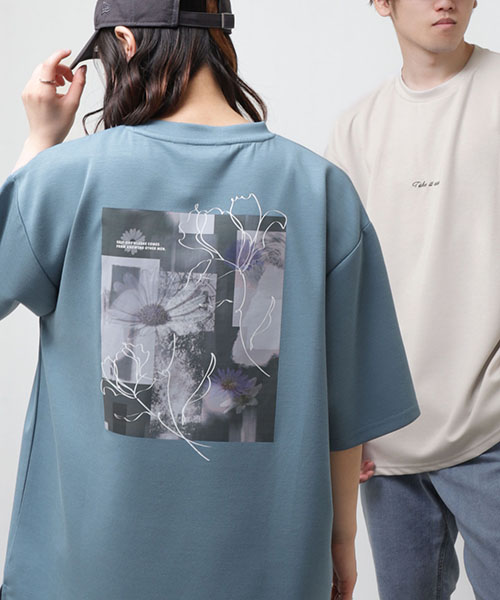 Tシャツ メンズ カットソー 半袖 ポンチ素材 グラフィックプリント プリント バックプリント ファッション (24351) ＃｜zip｜03