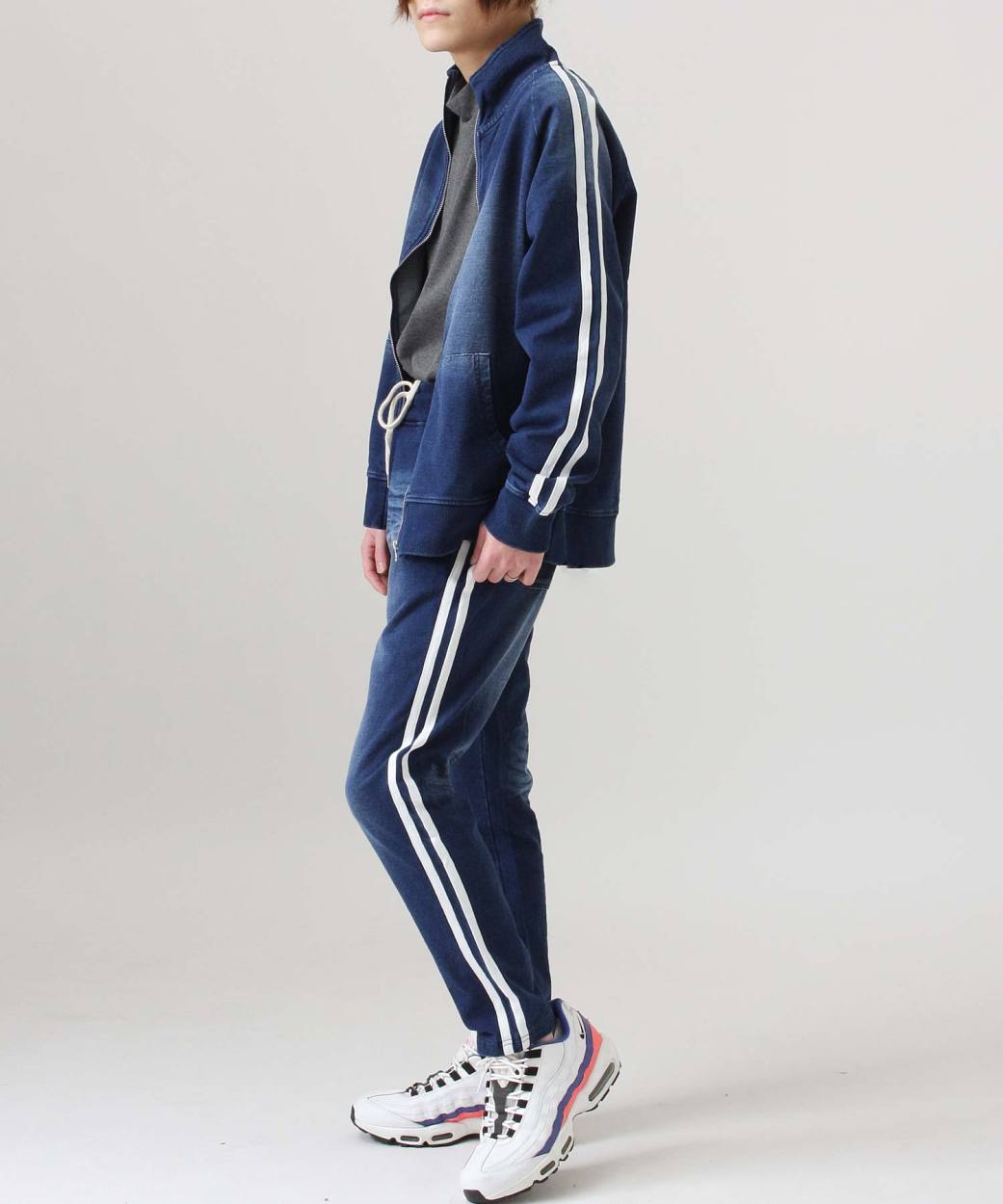 セットアップ メンズ セットアップ カットデニム ジャケット パンツ サイドライン ファッション Zip 通販 Paypayモール