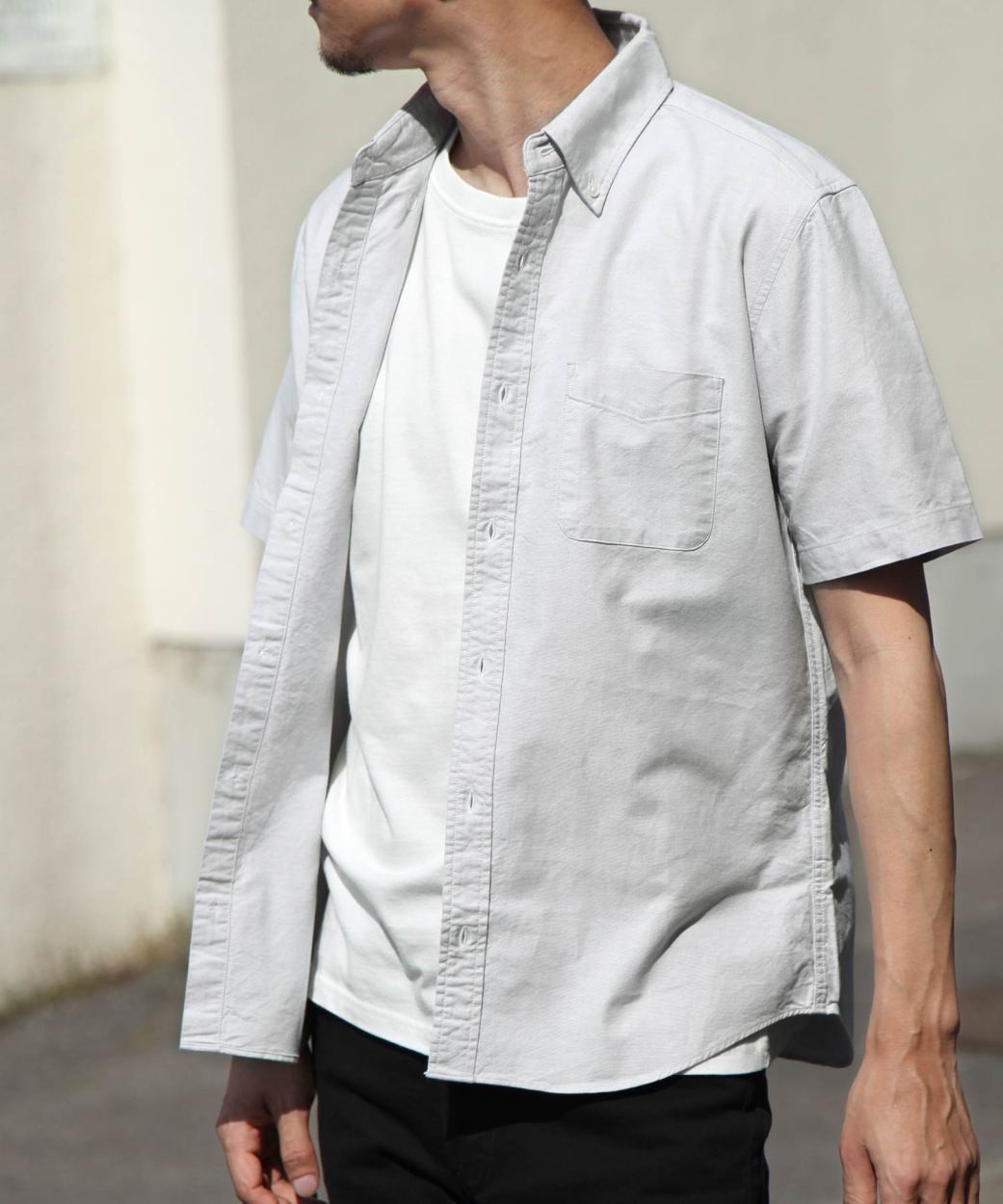 オックスフォードシャツ メンズ 半袖 オックスシャツ ボタンダウンシャツ 長袖 カジュアルシャツ ショート丈 綿100％ 日本製 (292003)