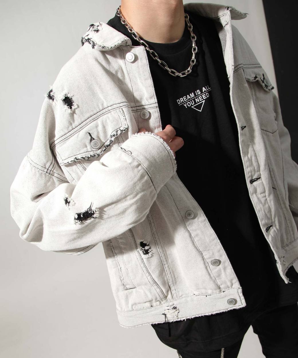 スペース デニムジャケット オーバーサイズ Zip 通販 Paypayモール メンズ Gジャン カラーデニム