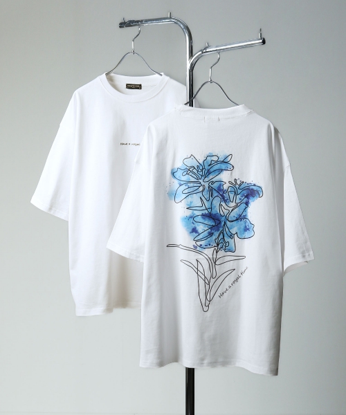 Tシャツ メンズ カットソー 半袖 半袖Tシャツ 花柄 フラワー