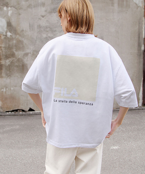 Tシャツ メンズ カットソー 半袖 半袖Tシャツ バックプリント ビッグシルエット ユニセックス フィラ ファッション (fh7887)＃｜zip｜02