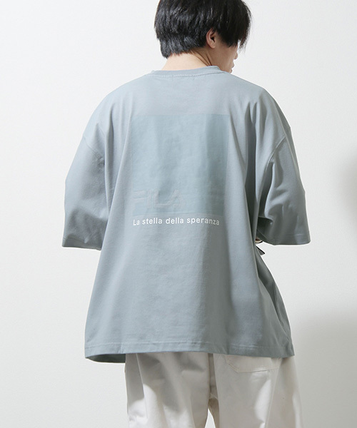 Tシャツ メンズ カットソー 半袖 半袖Tシャツ バックプリント ビッグシルエット ユニセックス フィラ ファッション (fh7887)＃｜zip｜06