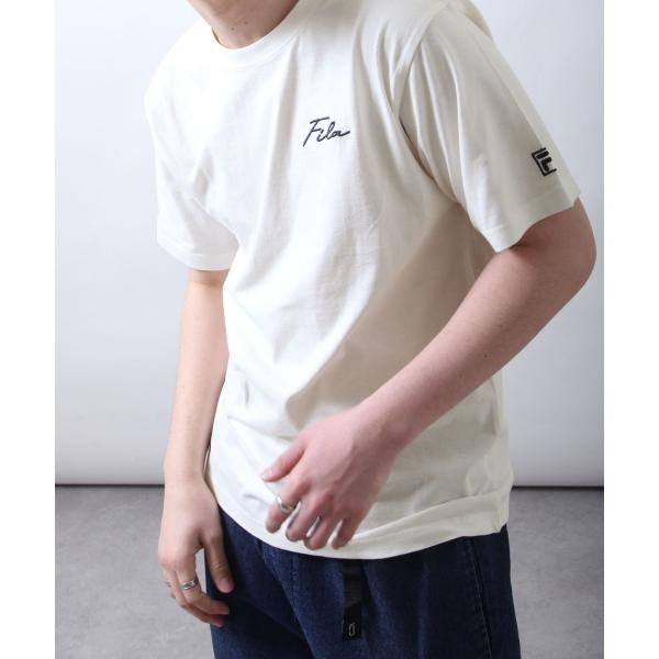 Tシャツ メンズ 半袖Tシャツ 半袖 ロゴ刺繍 ワンポイント 筆記体 クルーネック ファッション (fh8026)＃｜zip｜12