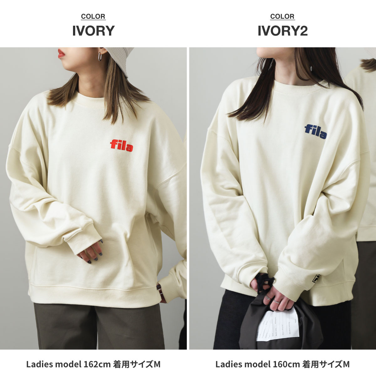 FILA トレーナー メンズ スウェット クルーネック カレッジロゴ