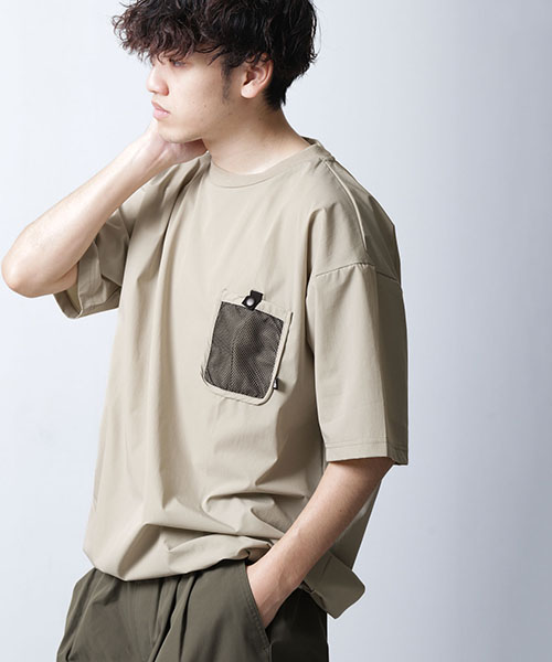 Tシャツ メンズ カットソー 半袖 半袖Tシャツ ナイロン ファッション (ge24su08)