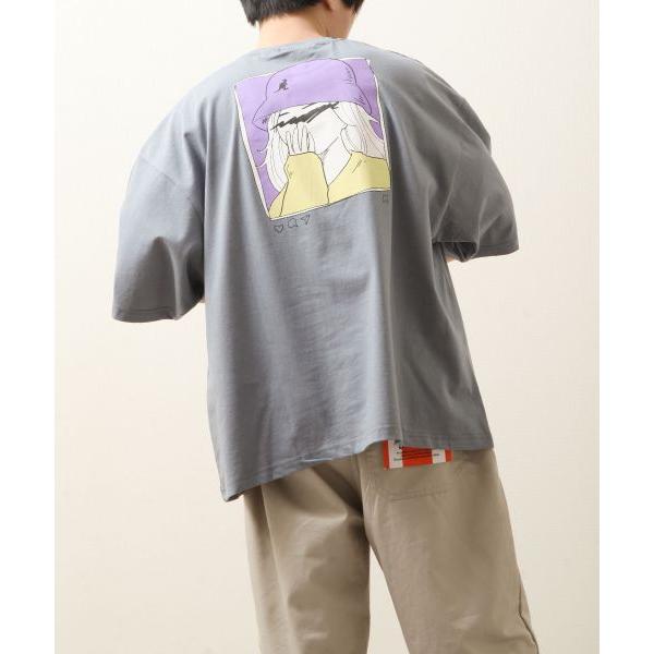 Tシャツ メンズ カットソー 半袖Tシャツ 半袖 ビッグシルエット ロゴ バックプリント SNS風 カンゴール ファッション (kgaf-0303)｜zip｜02