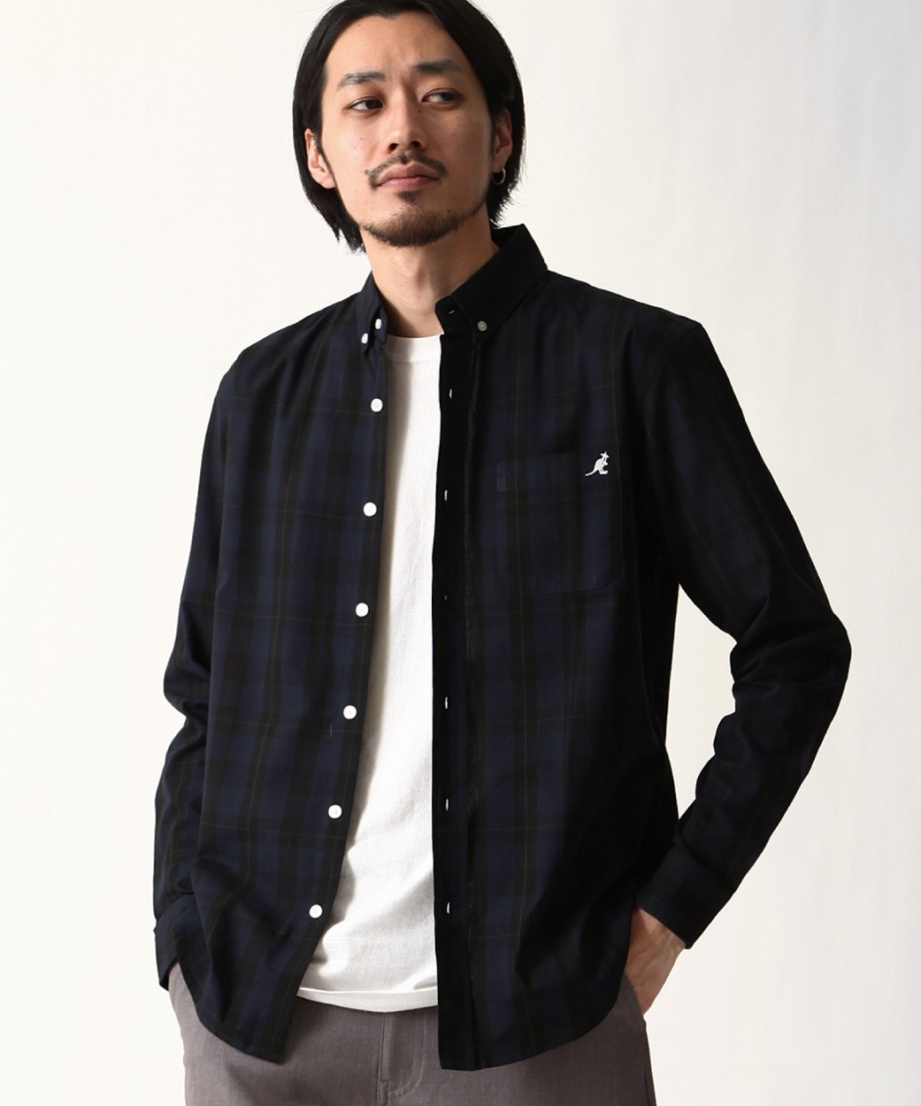 Kangol ボタンダウンシャツ メンズ 長袖 カジュアルシャツ ブロード コットン 刺繍 ワンポイント 無地 チェック ストライプ Kgsa Zi1903 Zip 通販 Paypayモール