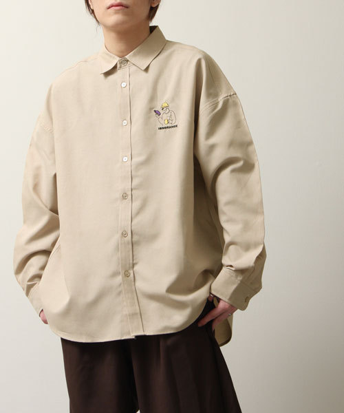 シャツ メンズ カジュアルシャツ 長袖シャツ 刺繍 ロゴ刺繍 ワンポイント ファッション Q21 012 12d Q21 012 12d Zip 通販 Yahoo ショッピング