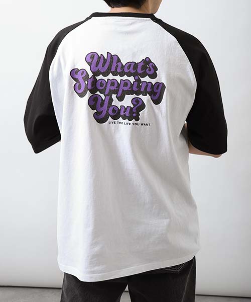 Tシャツ メンズ カットソー 半袖 ラグラン バックプリント ファッション (q23-104-21t) ＃｜zip｜04