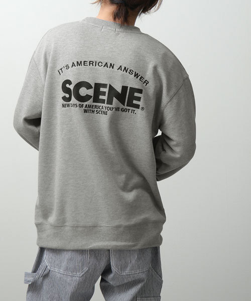 トレーナー メンズ スウェット バックロゴ バックプリント ロゴ SCENE ファッション (sn8102)