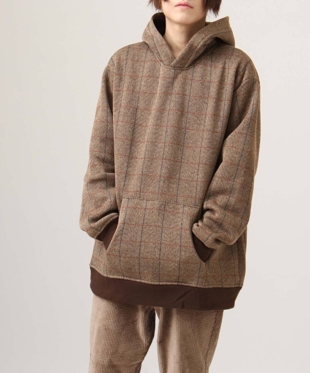 プルオーバーパーカー メンズ パーカー プルパーカー ツイード チェック ビッグシルエット ビッグパーカー ファッション So107 7215 Zip 通販 Paypayモール