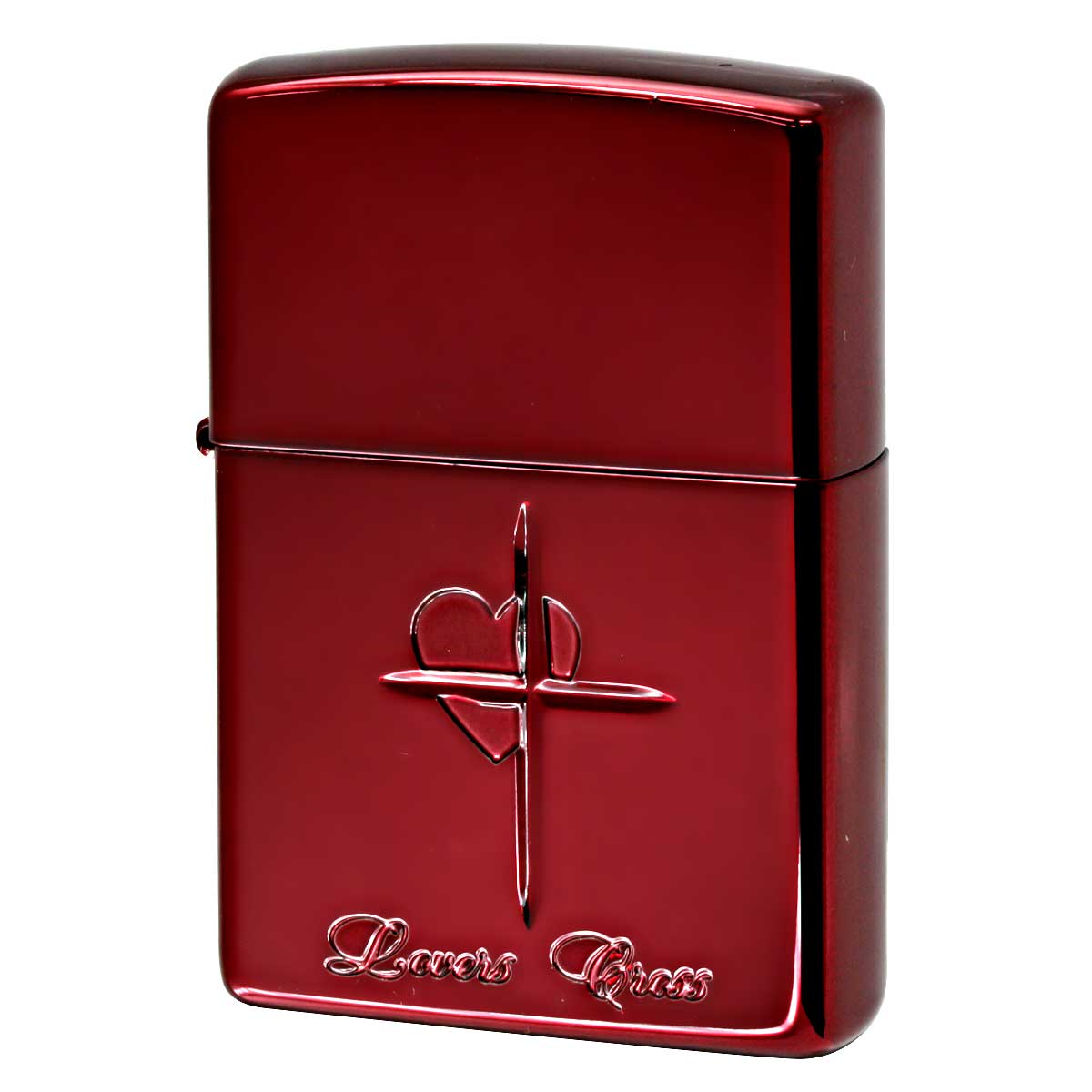 ZIPPO - Zippo ジッポライター ラバーズ 差し交わす ハート形 赤いこと 鏡鑑 Lovers Cross 63020498 電子メール便可 オイルライター-ライター