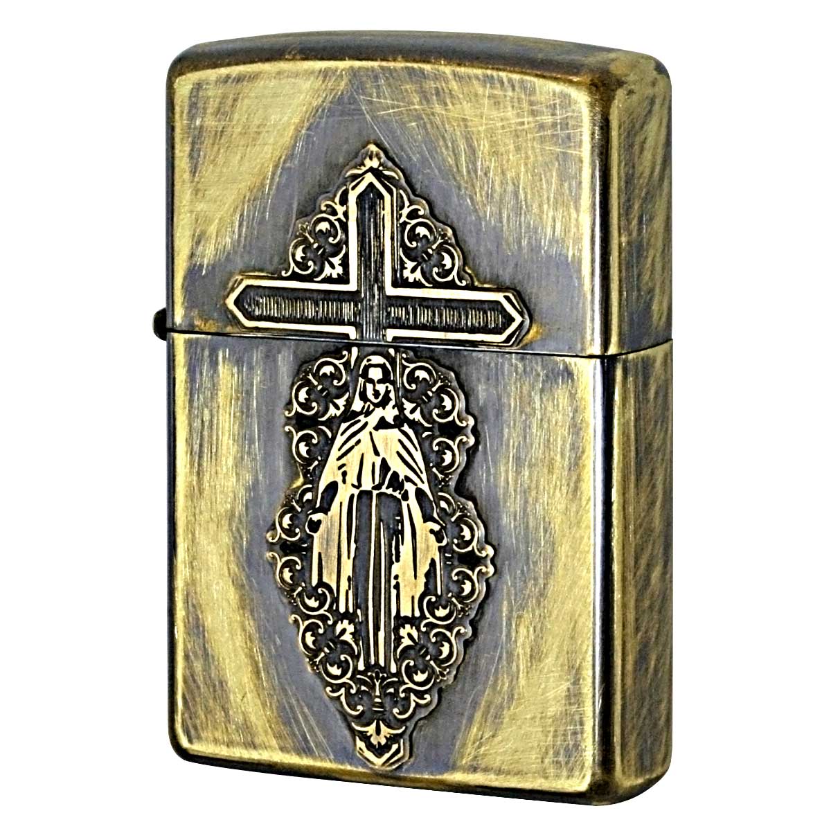 Zippo ジッポライター マリア メタル クロス 十字架 ユーズド ブラス 63440298 メール便可