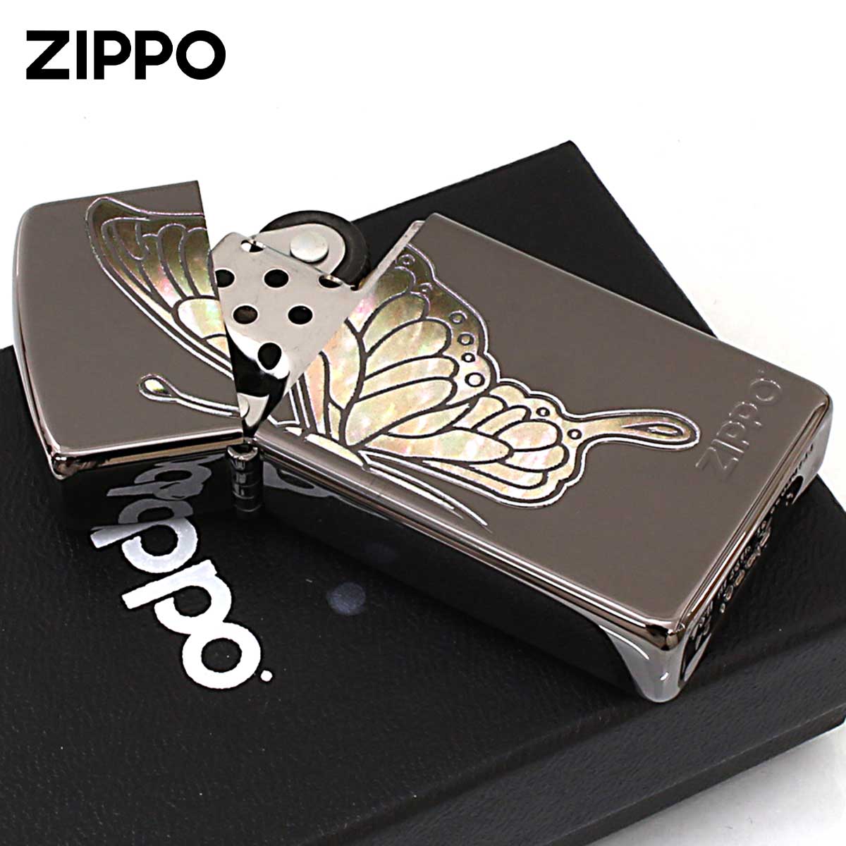 ZIPPO（ジッポー） ジッポライター スリム 蝶々 バタフライ シェル風 